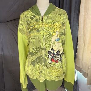 Vintage “Rare” Ed Hardy Designs by Christian Audigier Front Zip Hoodie